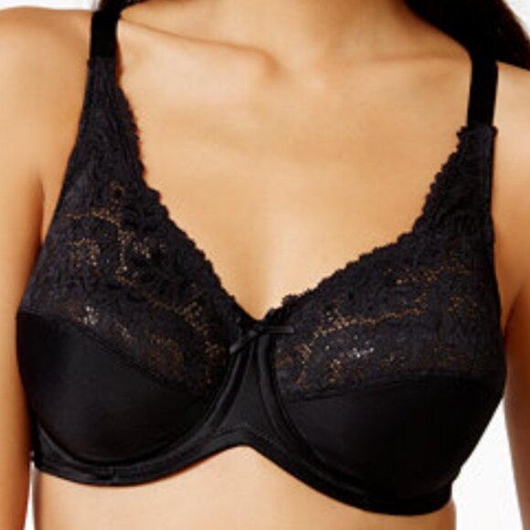 38D BLACK Lilyette COMFORT Lace Minimizer #0428 UNDERWIRE BRA - Picture 5 of 5